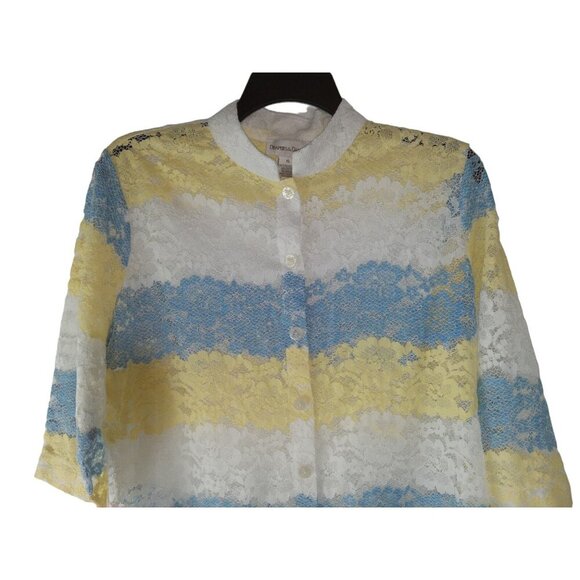 Draper's & Damon's  Women's Multicolor Lace   Button Up  Top size XL - Picture 5 of 12